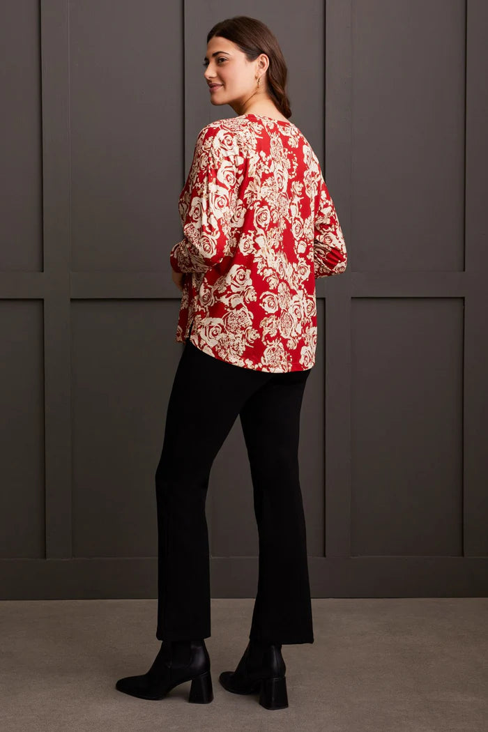 Crew Neck Top W/ Curved Hem *