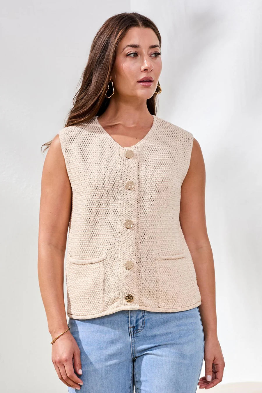 Knit Sweater Vest Cococream