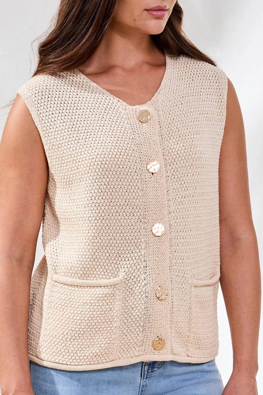 Knit Sweater Vest Cococream