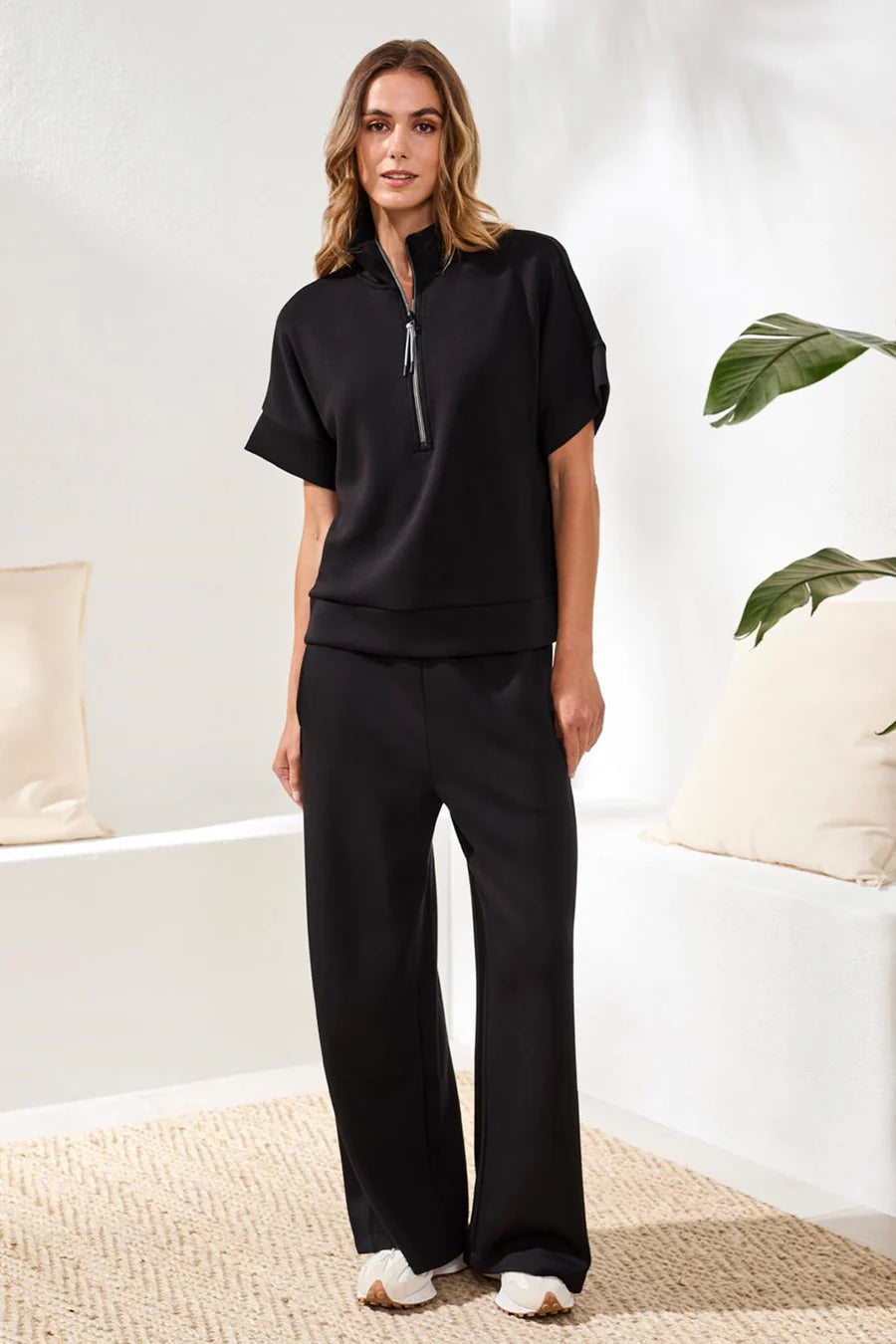 Techno Lux Mock Neck Zip Top