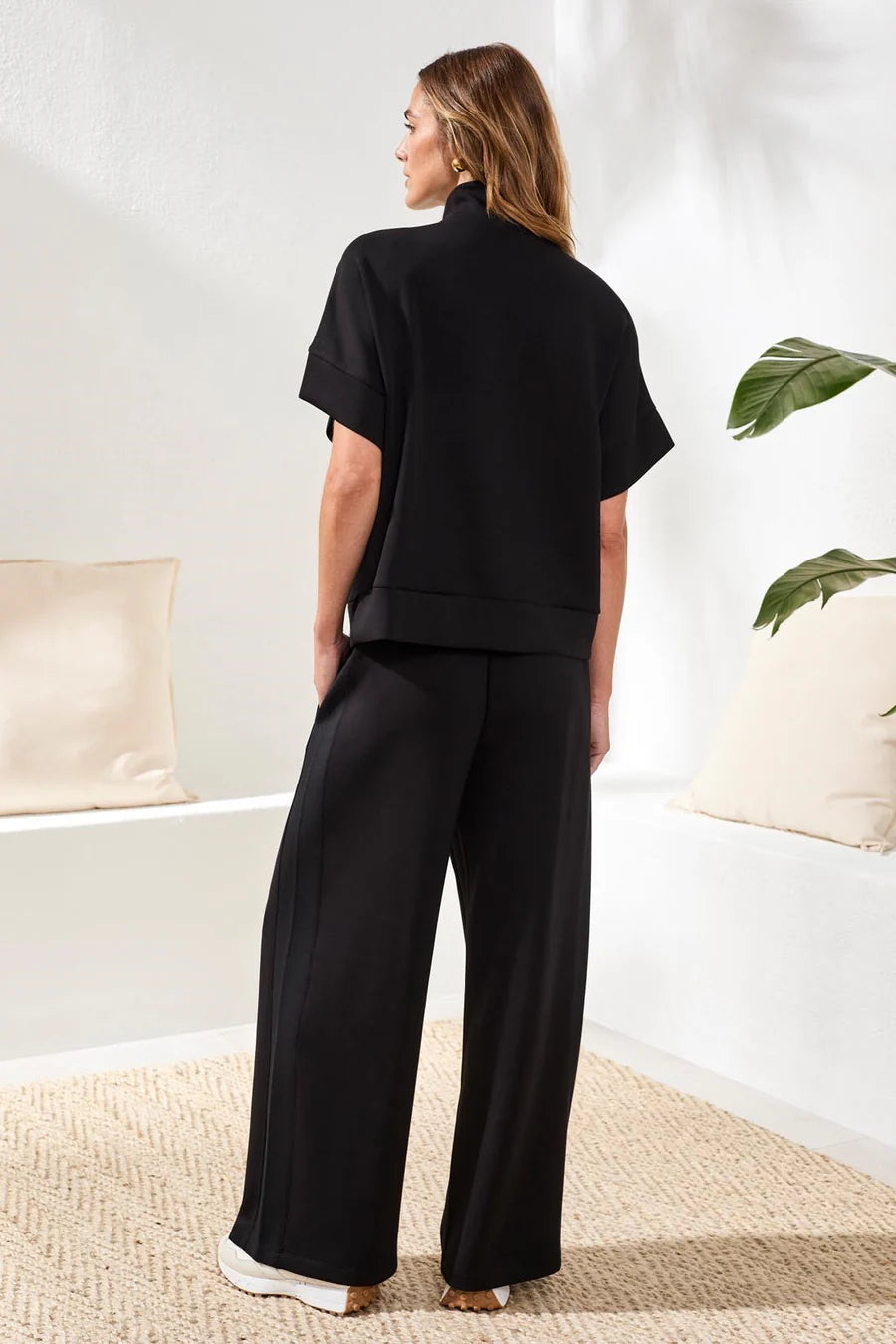 Techno Lux Mock Neck Zip Top