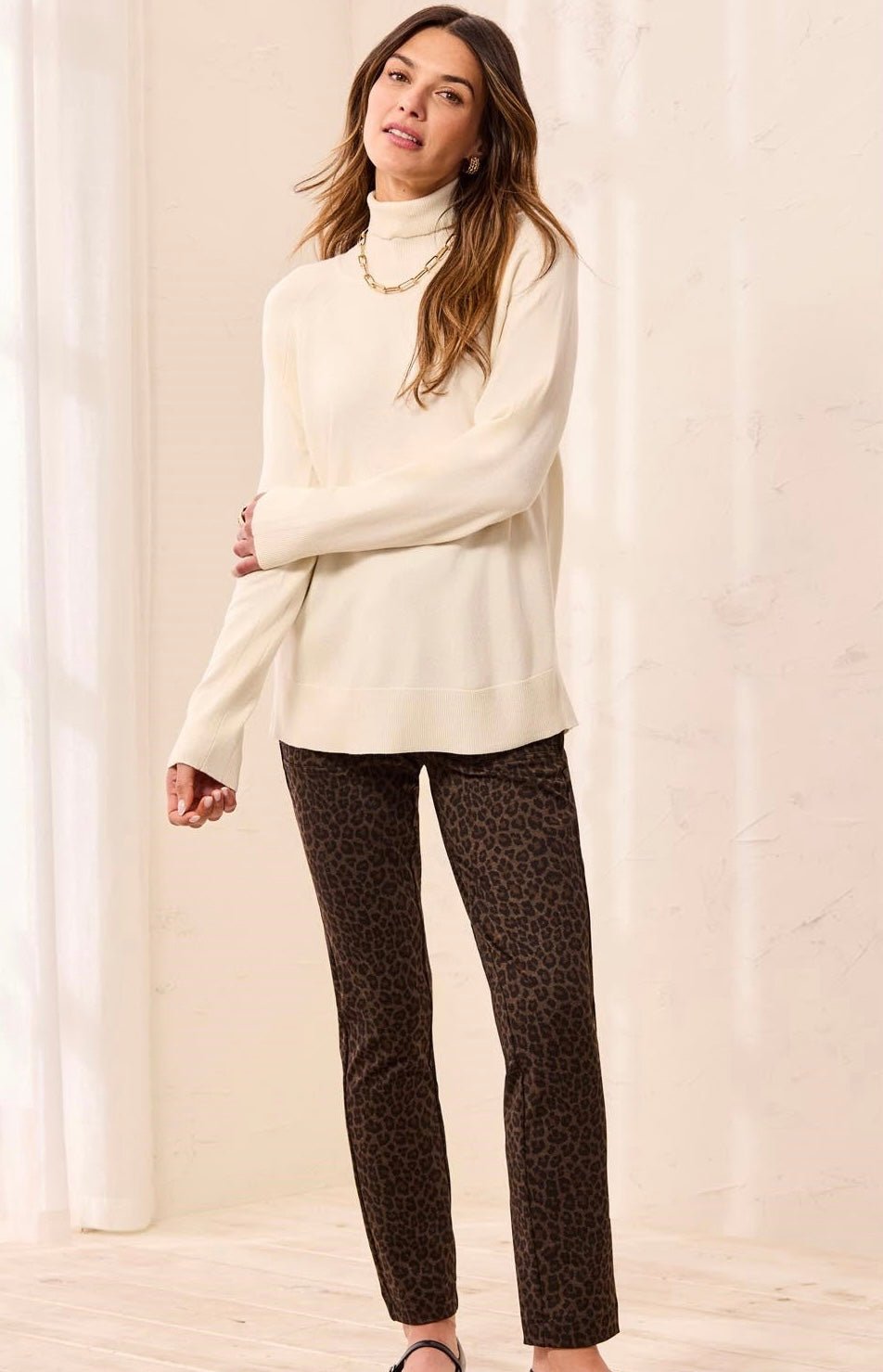 Tribal Women's Soft Viscose Blend Long Sleeve Mock Turtleneck Sweater - OLIVIA'S