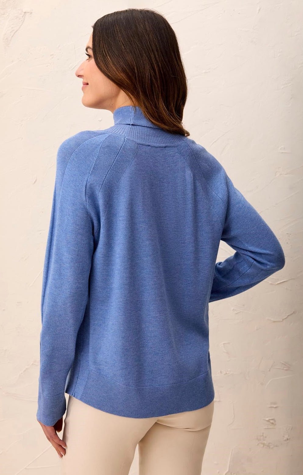 Tribal Women's Soft Viscose Blend Long Sleeve Mock Turtleneck Sweater - OLIVIA'S