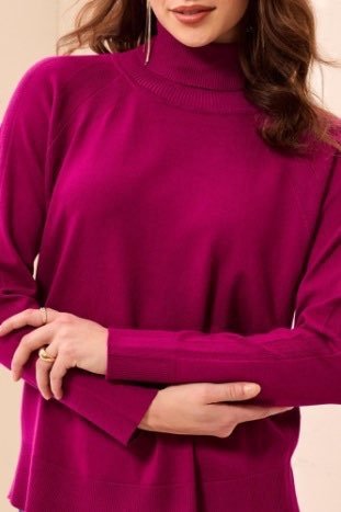 Tribal Women's Soft Viscose Blend Long Sleeve Mock Turtleneck Sweater - OLIVIA'S