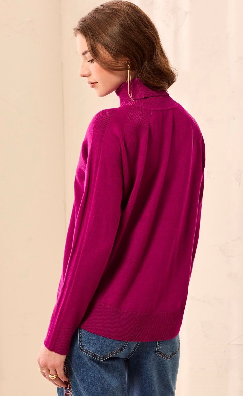 Tribal Women's Soft Viscose Blend Long Sleeve Mock Turtleneck Sweater - OLIVIA'S