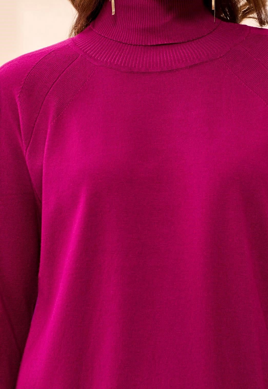 Tribal Women's Soft Viscose Blend Long Sleeve Mock Turtleneck Sweater - OLIVIA'S