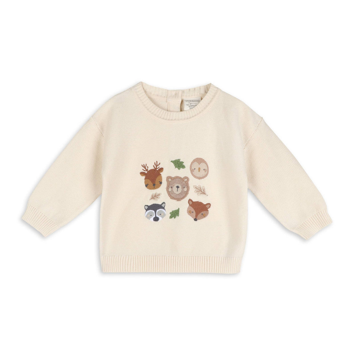 Woodland Animals Knit Baby Pullover (Organic Cotton) - OLIVIA'S
