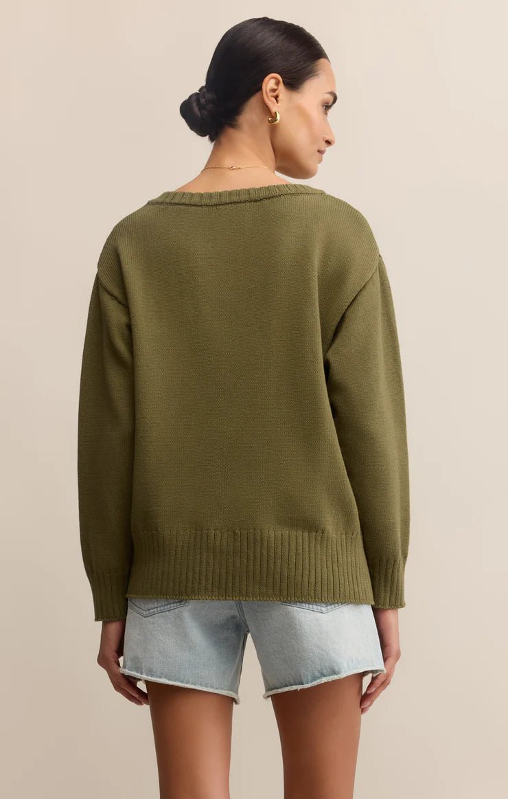 Z Supply All Around Cotton V-Neck Sweater - OLIVIA'S