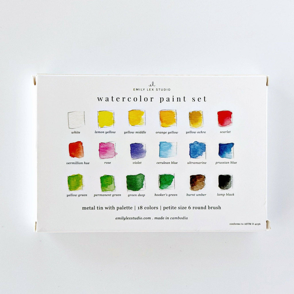 Watercolor Paint Set 18 colors with brush