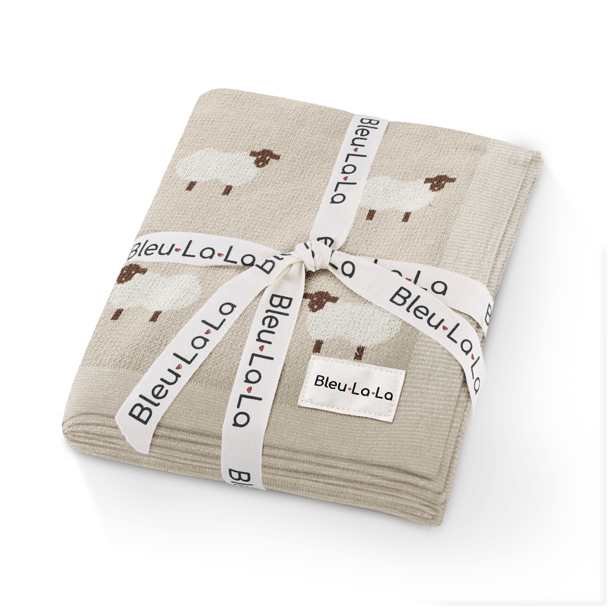 100% Luxury Cotton Receiving Swaddle Baby Blanket - Sheep - OLIVIA'S