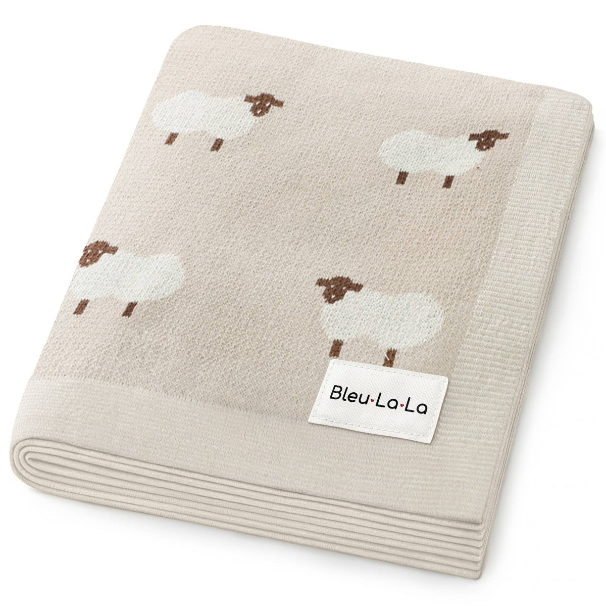 100% Luxury Cotton Receiving Swaddle Baby Blanket - Sheep - OLIVIA'S
