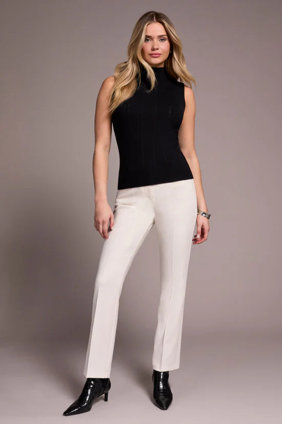 Textured Sleeveless Mock Neck