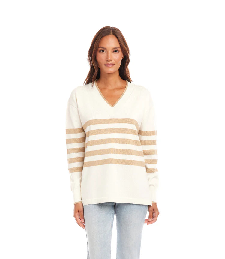 Stripe V-Neck Sweater
