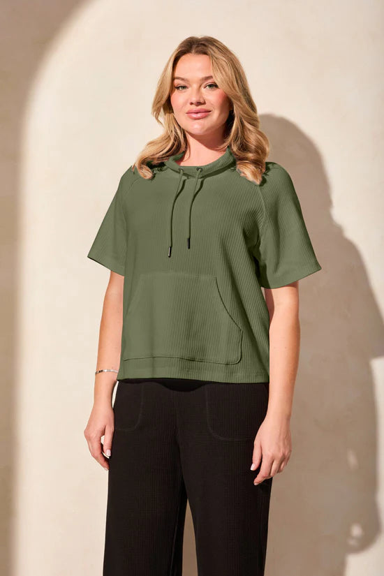 Textured Funnel-Neck Top