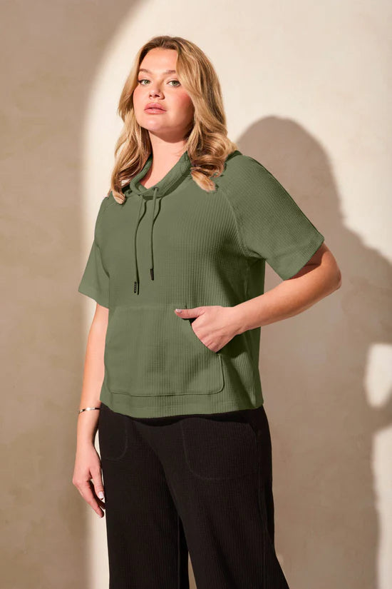Textured Funnel-Neck Top