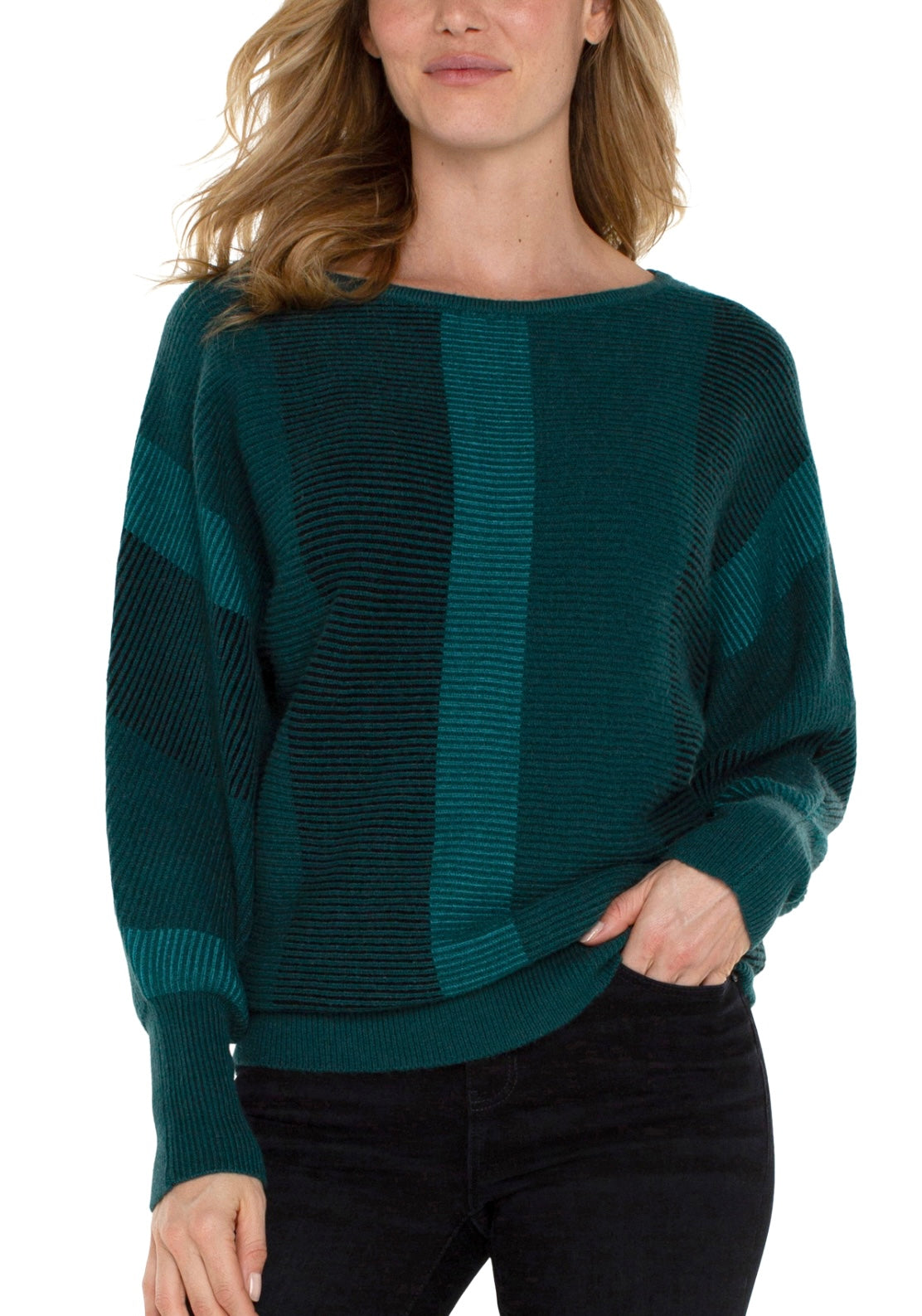 Colorblock Boat Neck Sweater