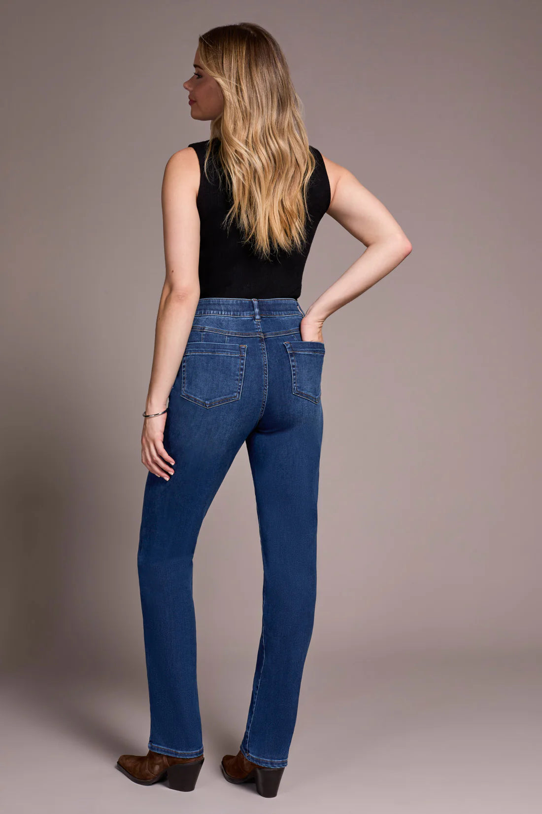 Sophia Pull On Straight Leg Jeans