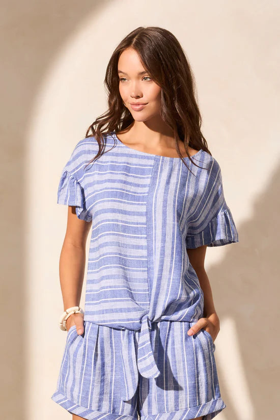 Linen Tie-Front Blouse