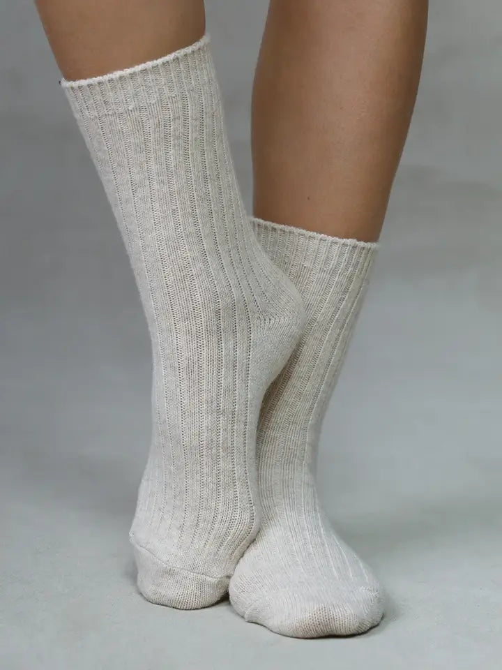 Cashmere Blend Crew Socks