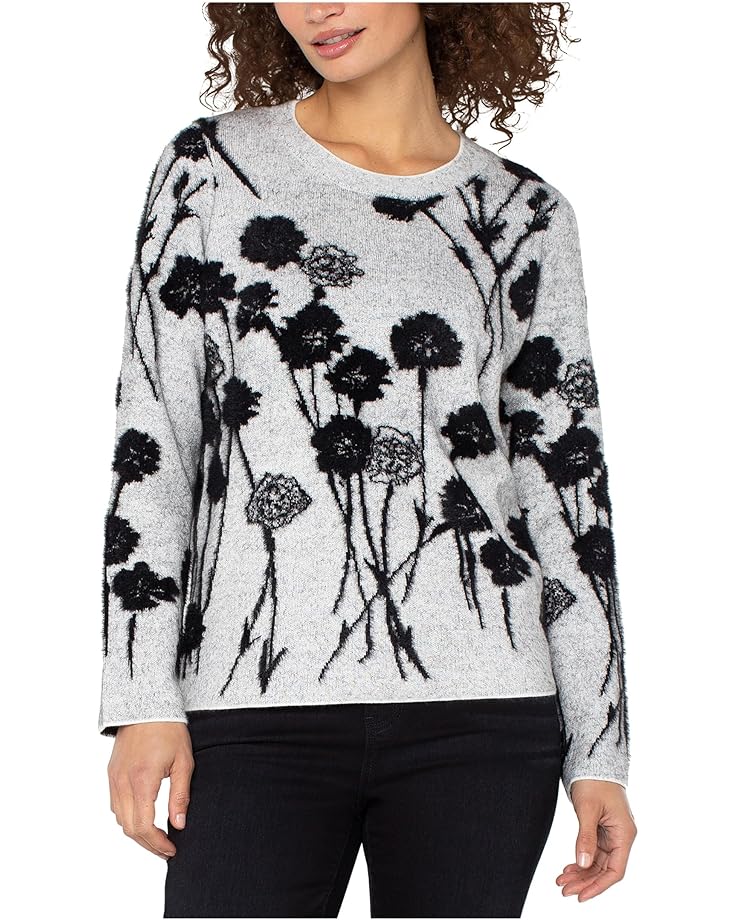 Floral Long Sleeve Crew Neck Sweater