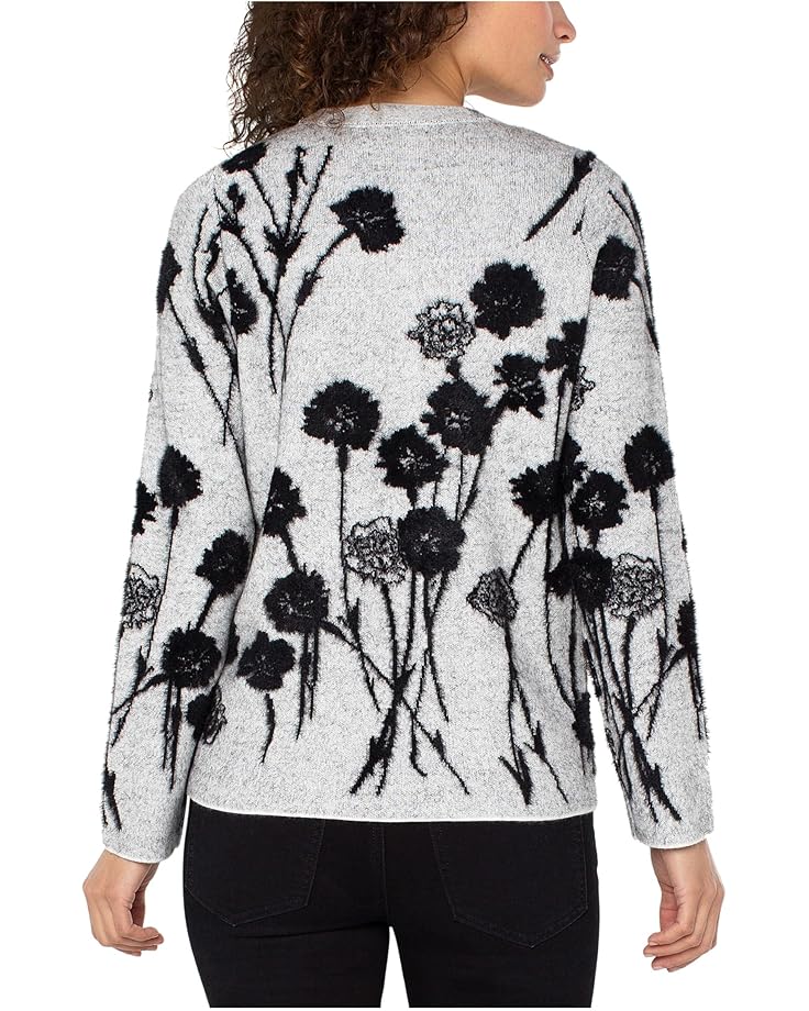 Floral Long Sleeve Crew Neck Sweater