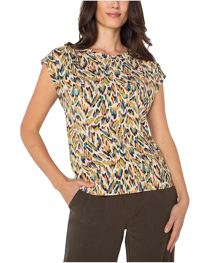 Shoulder Pleat Knit Top