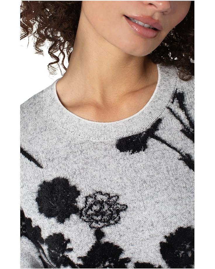 Floral Long Sleeve Crew Neck Sweater