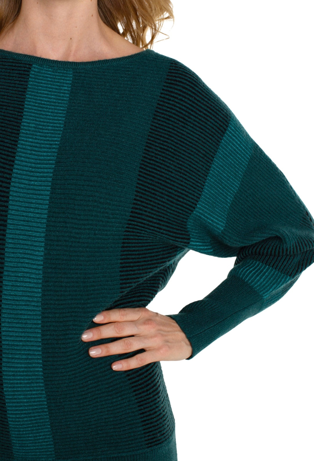 Colorblock Boat Neck Sweater