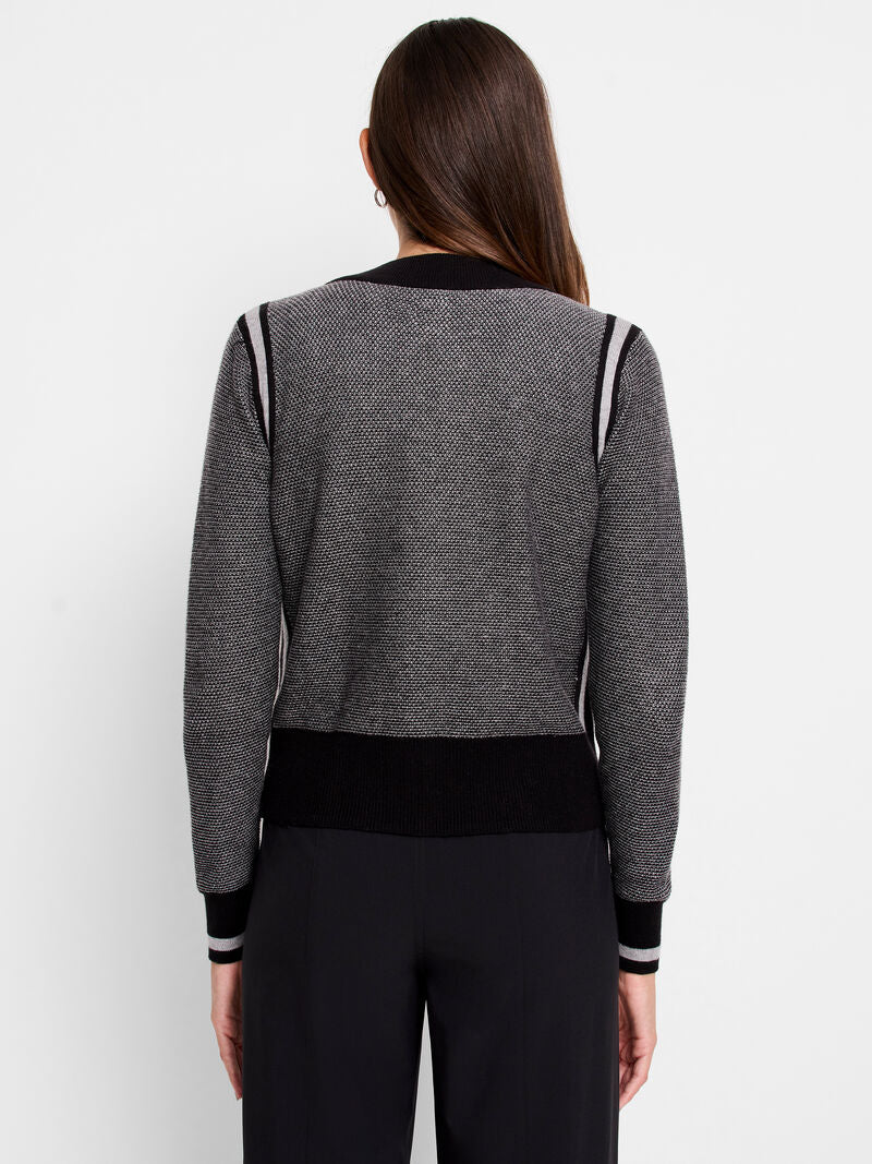 Zip Front Tipped Sweater Cardigan