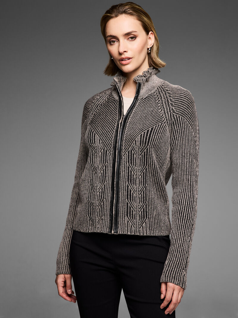 Zip Cashmere Blend Cardigan