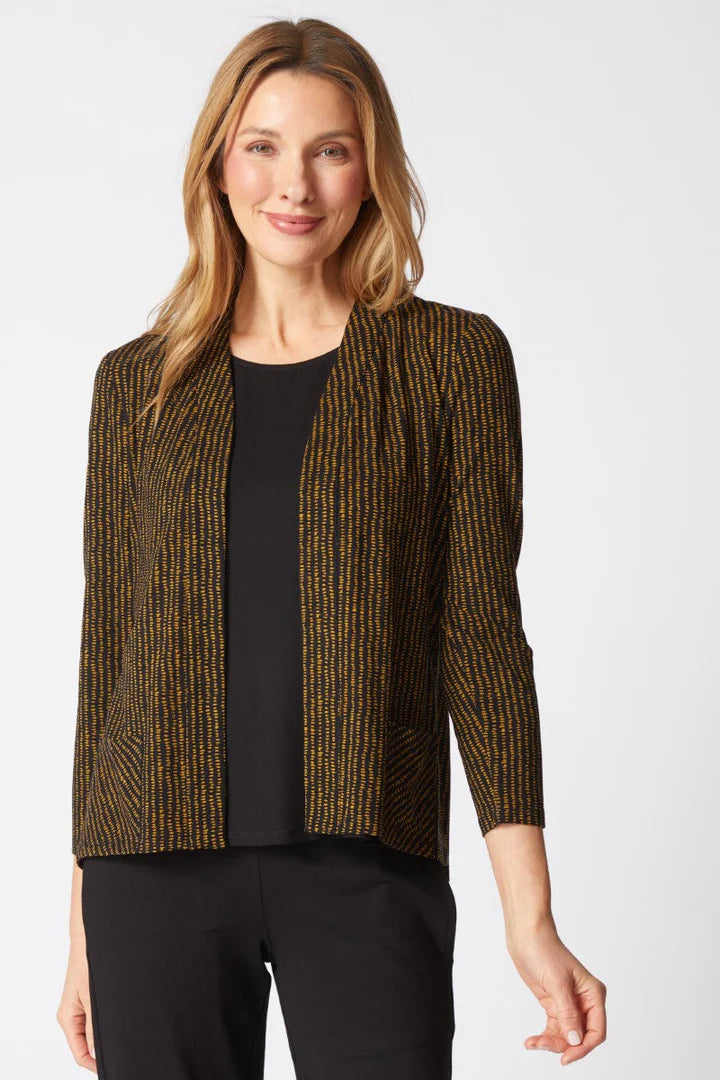 Shirred Back Open Front Jacket