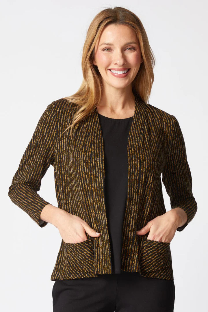 Shirred Back Open Front Jacket