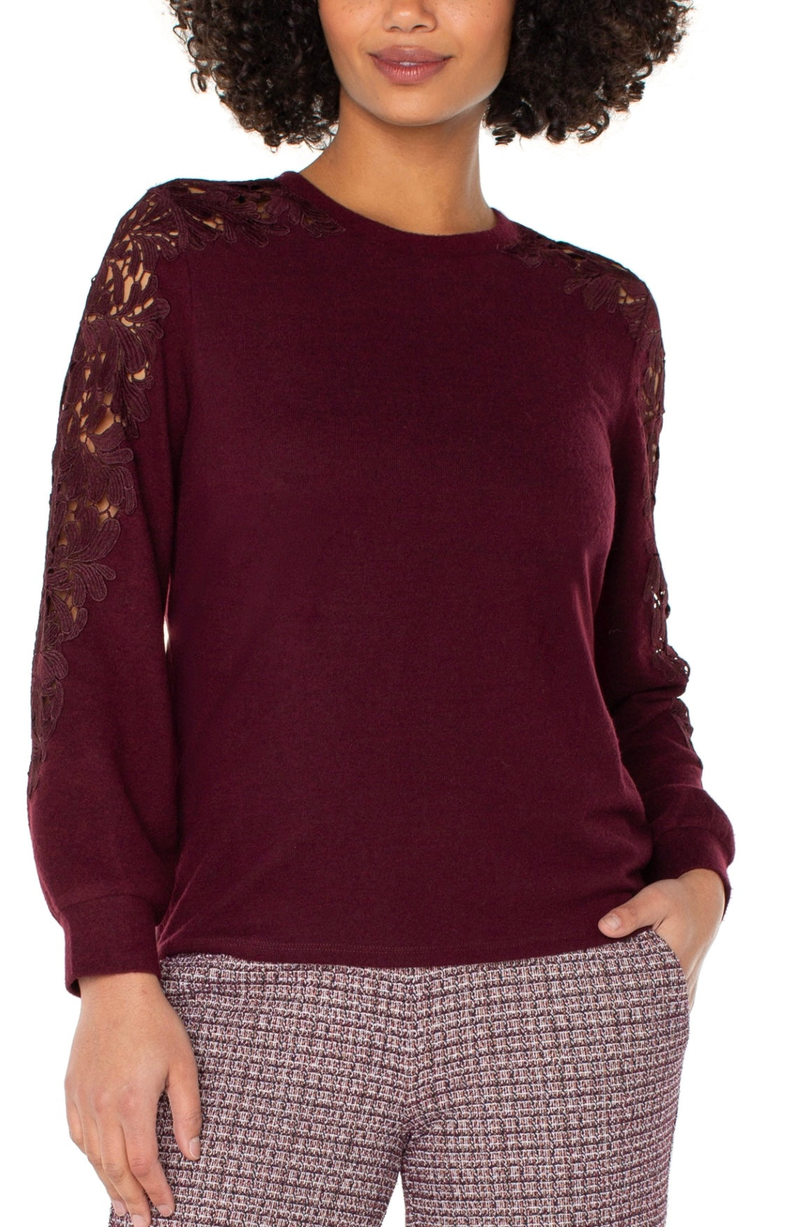 Lace Inset Sweater