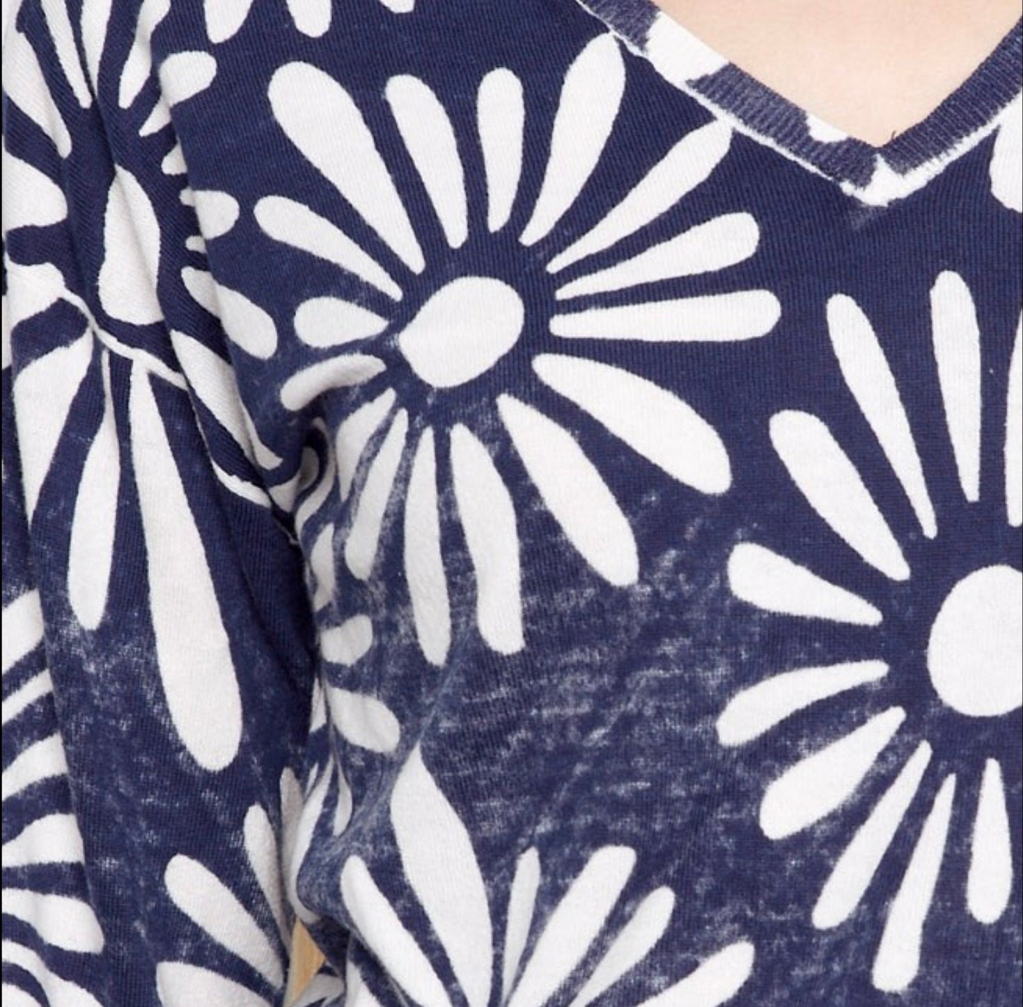 Reversible Flower Print Sweater