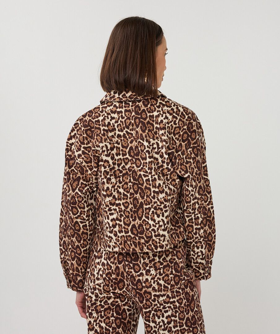 Leopard Denim Jacket