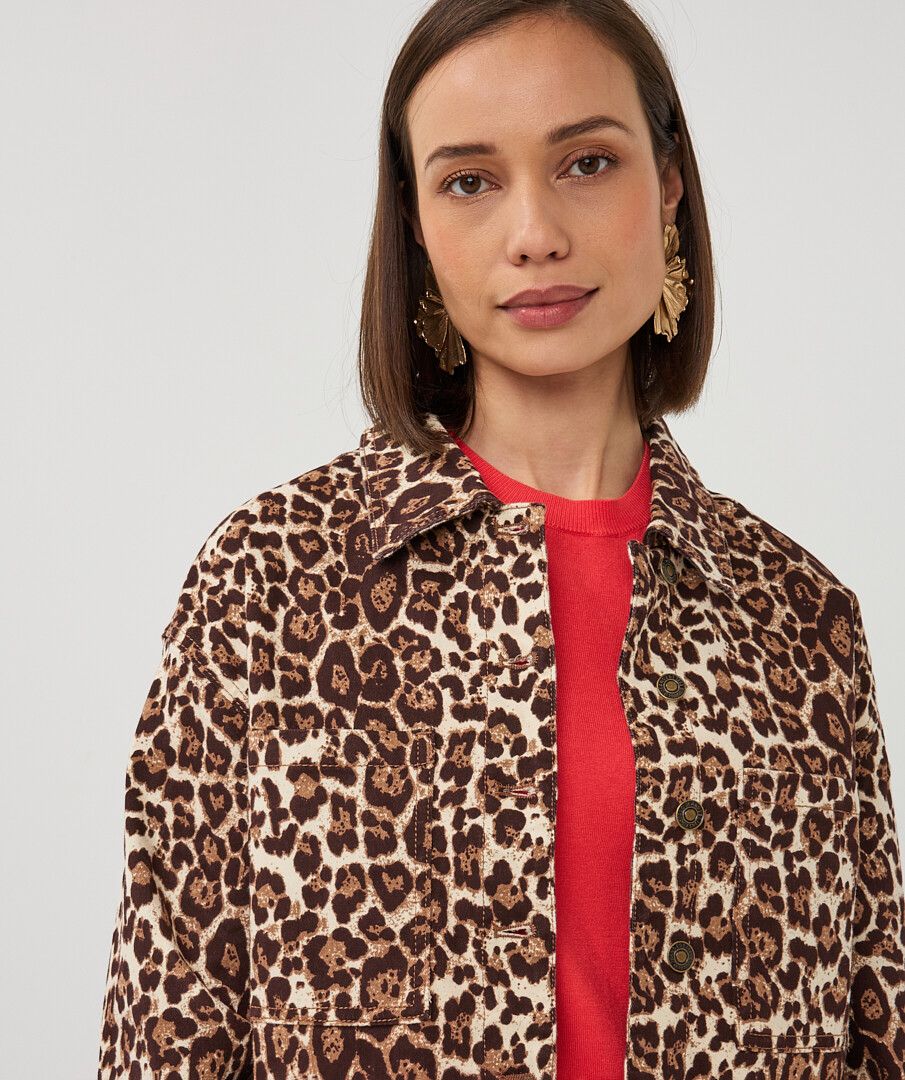 Leopard Denim Jacket