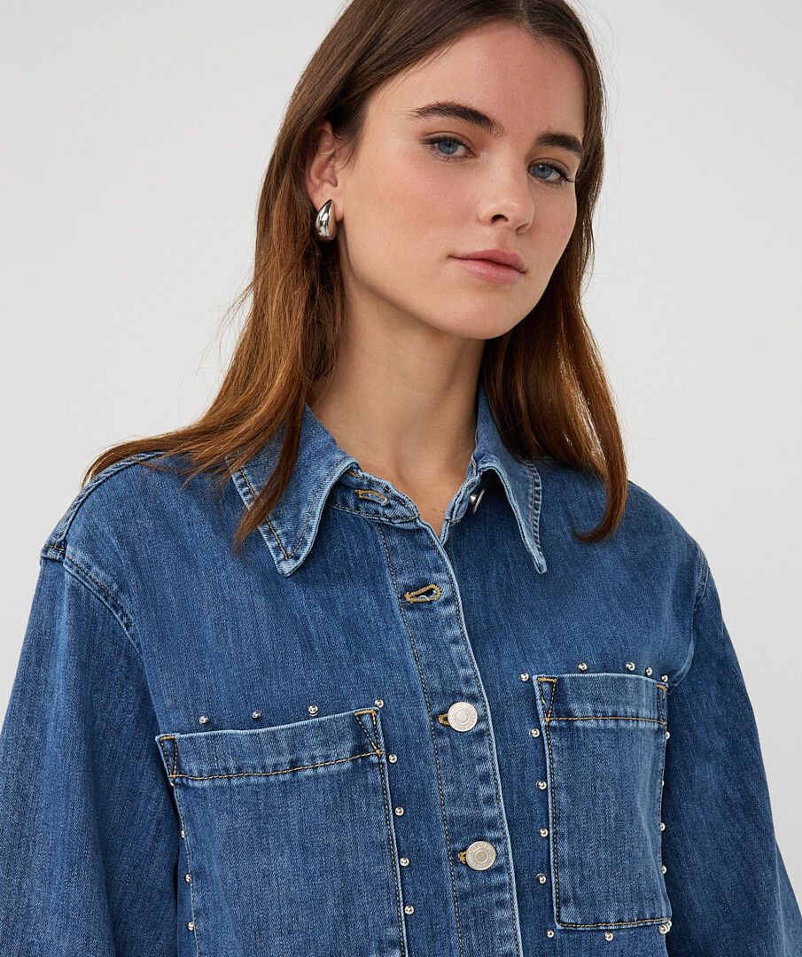 Denim Top W/ Studs