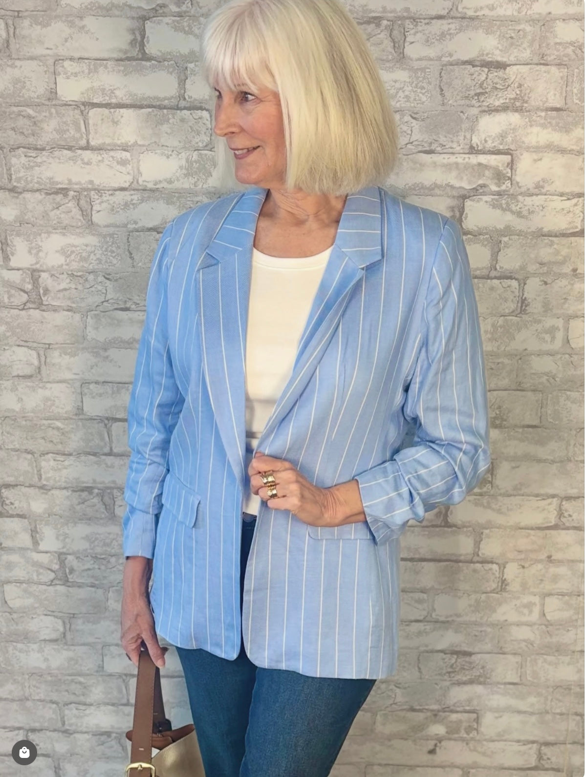 Blazer Linen Stripe