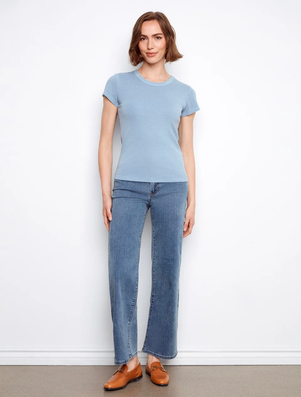 Charlie B Tencel Ribbed Crew Neck T