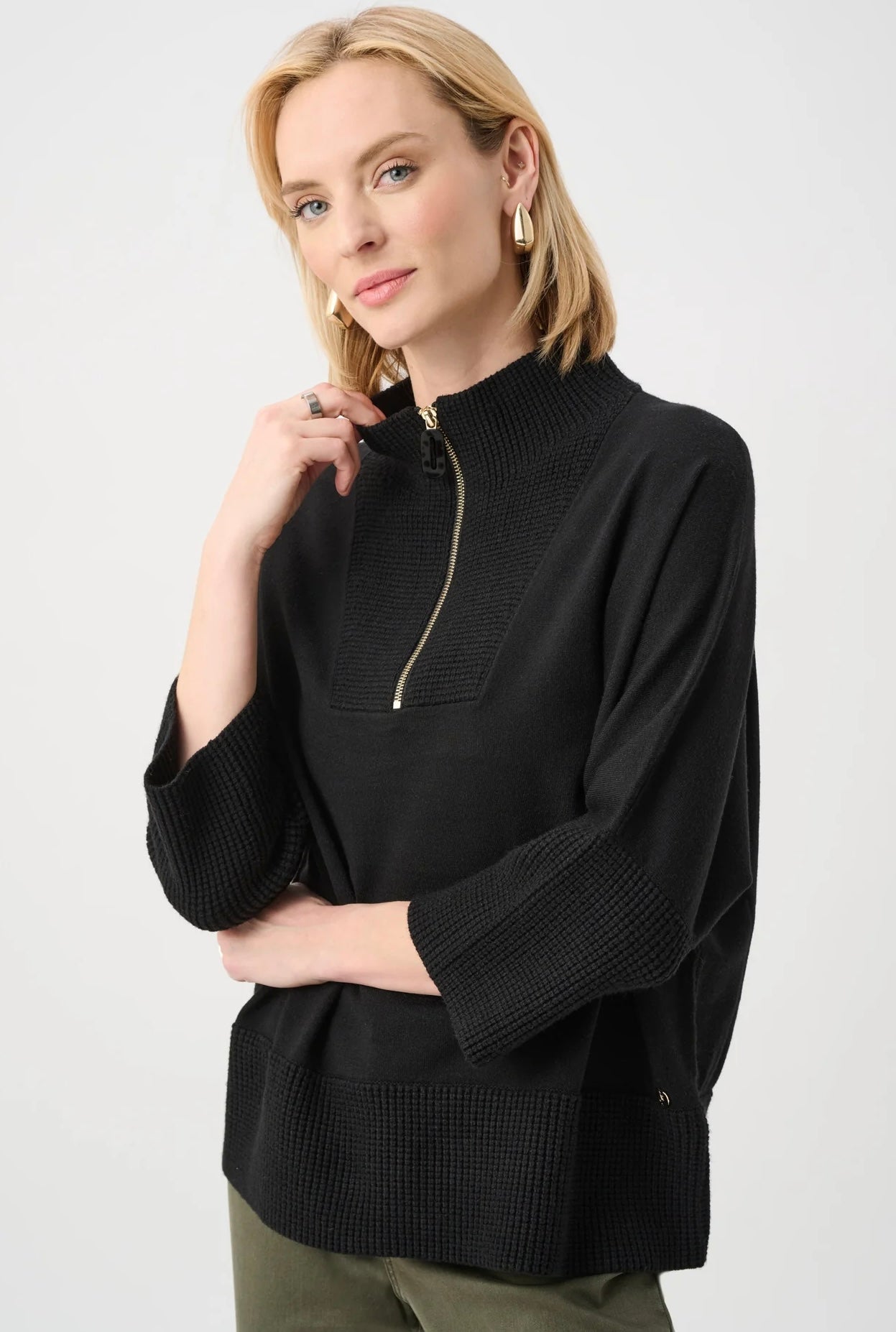 Joseph Ribkoff Women’s Brushed Nylon Zip Sweater