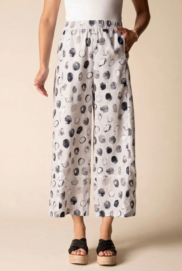 Habitat Women's  Linen Dot Seamed Crop Pant