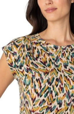 Shoulder Pleat Knit Top