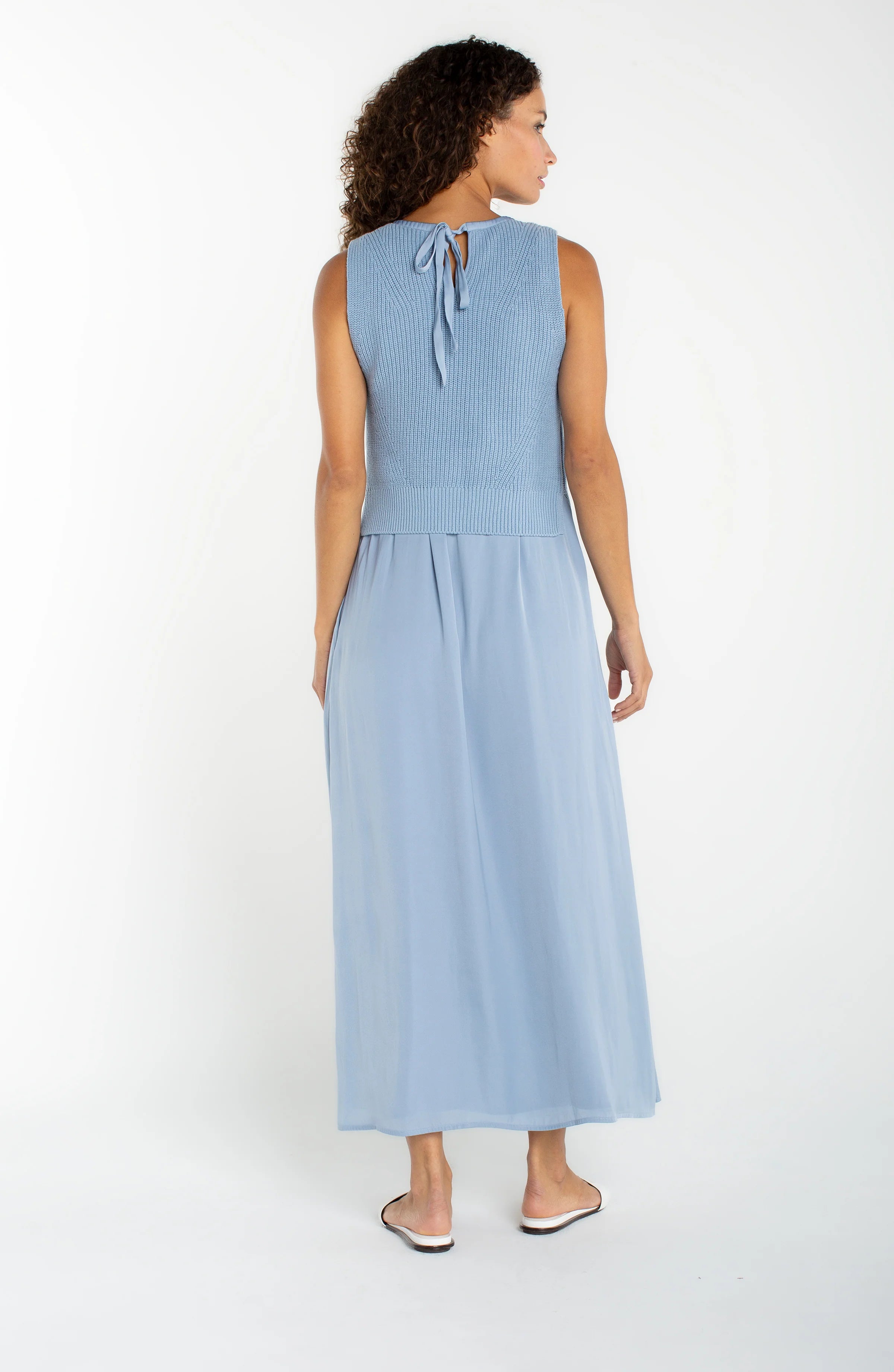 Liverpool Sleeveless Mixed Media Dress