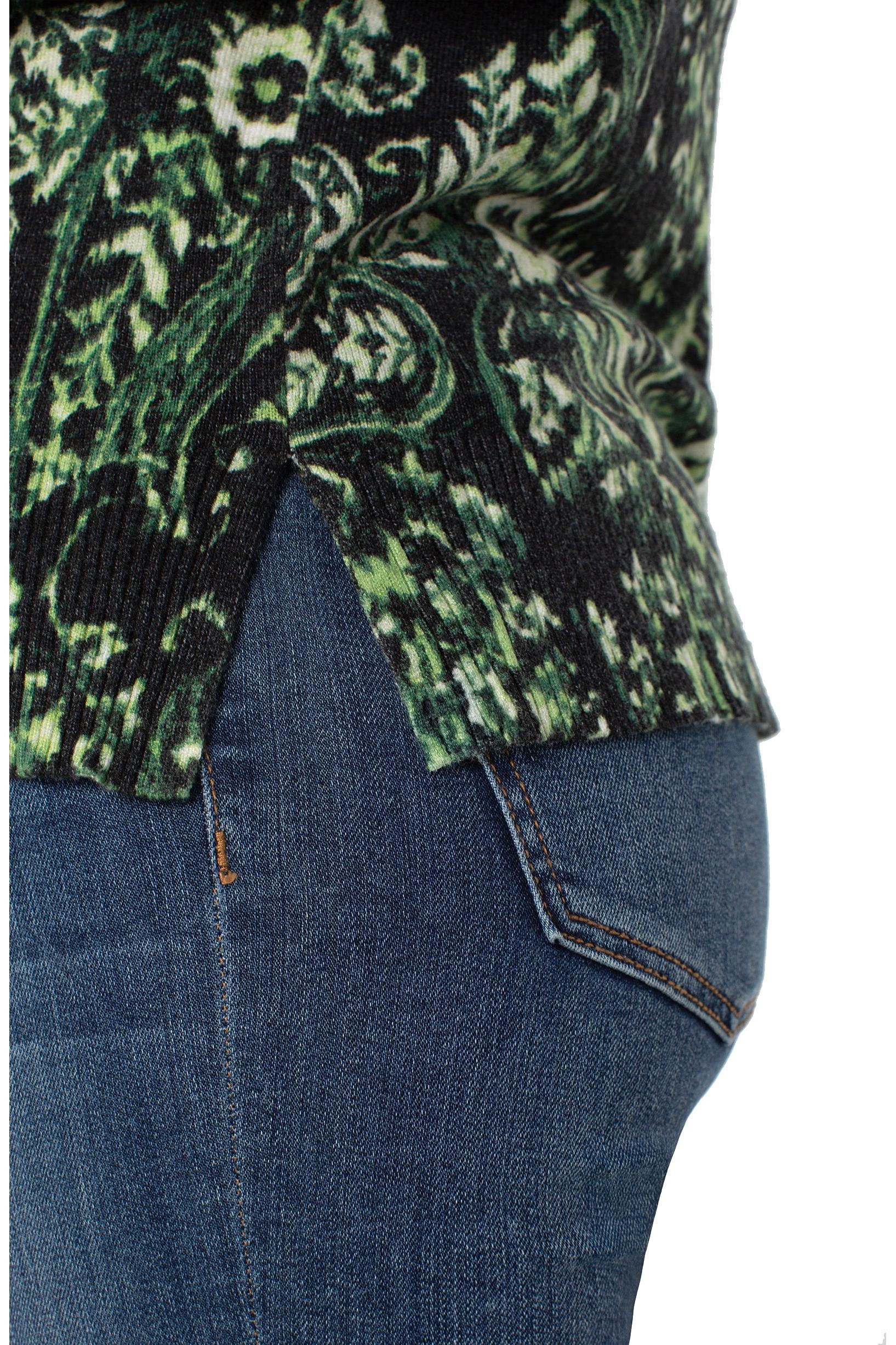 Paisley Sweater With Side Slits