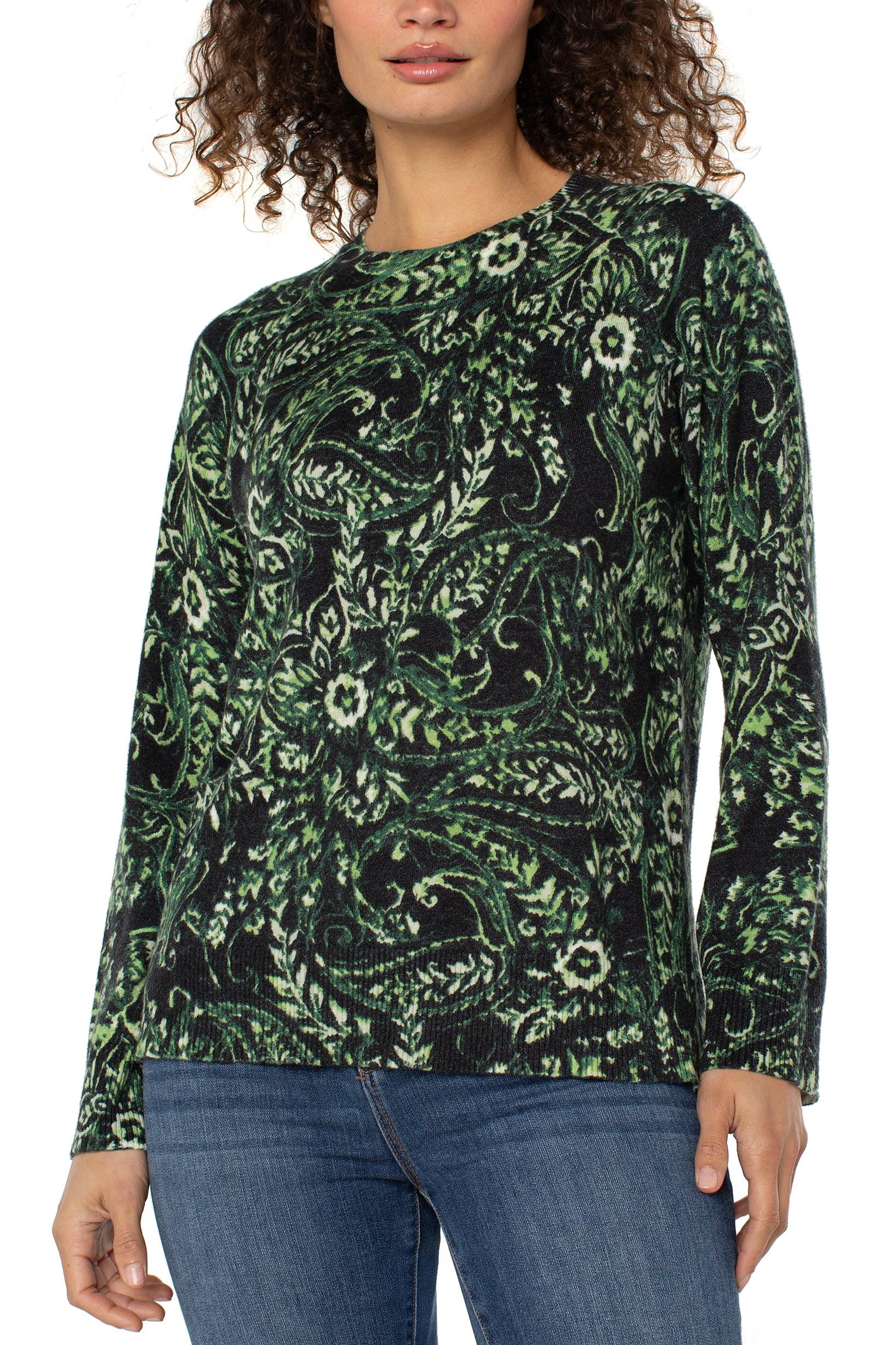 Paisley Sweater With Side Slits