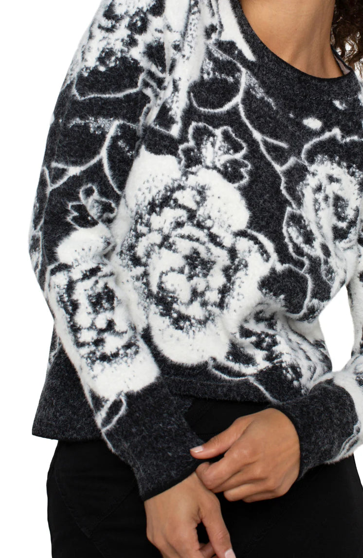 Plush Floral Sweater