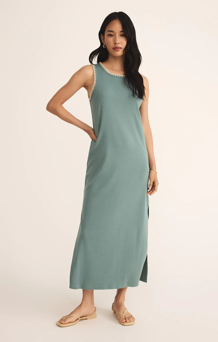Whipstitch Rib Midi Dress