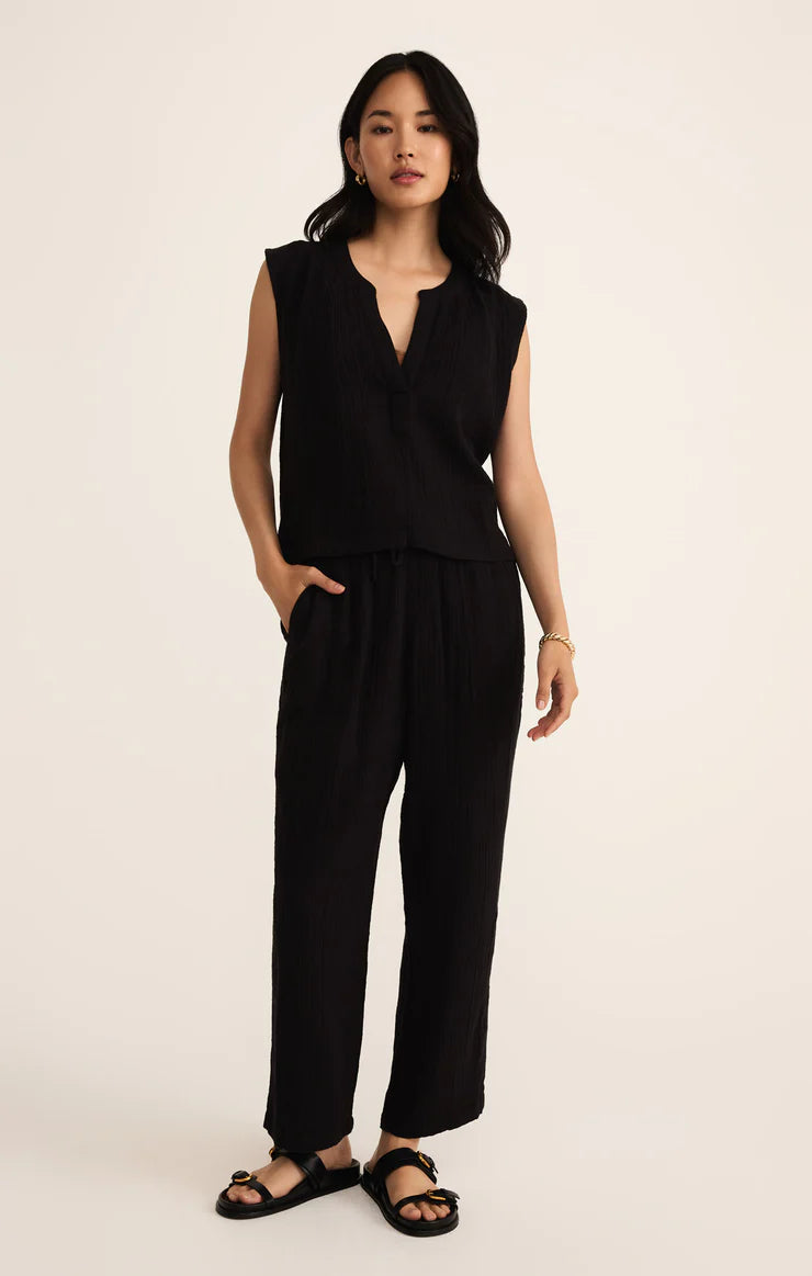 Plaza Airy Gauze Ankle Pant