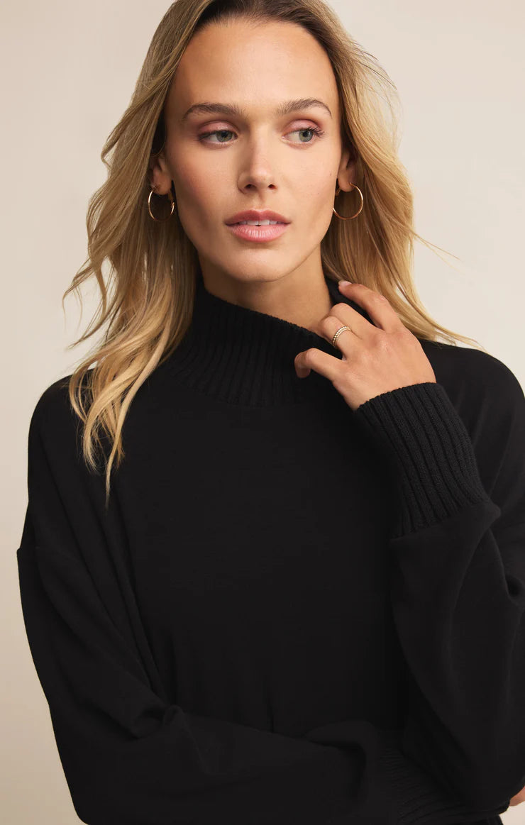 Sable Luxe Mock Neck Top
