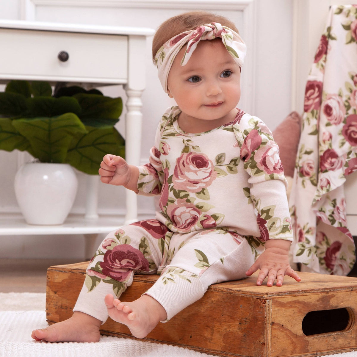 Cabbage Rose Baby Romper - OLIVIA'S